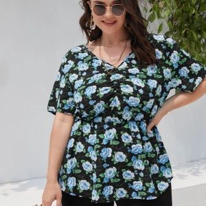 Floral peplum NWOT